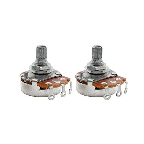 Musiclily Metrico Full Size A250K Short Split Shaft Potenziometro Audio Taper Pot Per Chitarra Elettrica Basso (2 Pezzi)