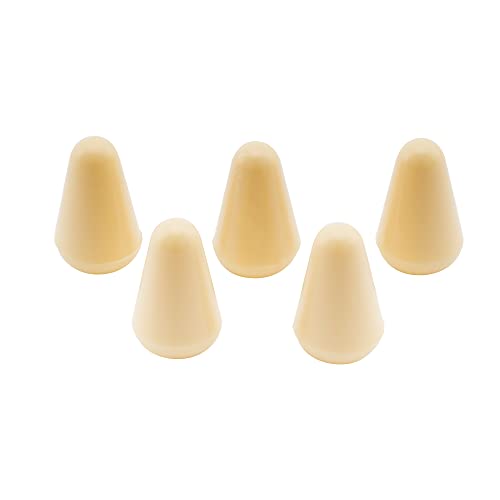 Musiclily Metrico M3.7 Chitarra 3 Vie Pomello Selettore Pickup In Plastica Switch Tips Per Chitarra Elettrica Tipo Strat, Nero (5 Pezzi)