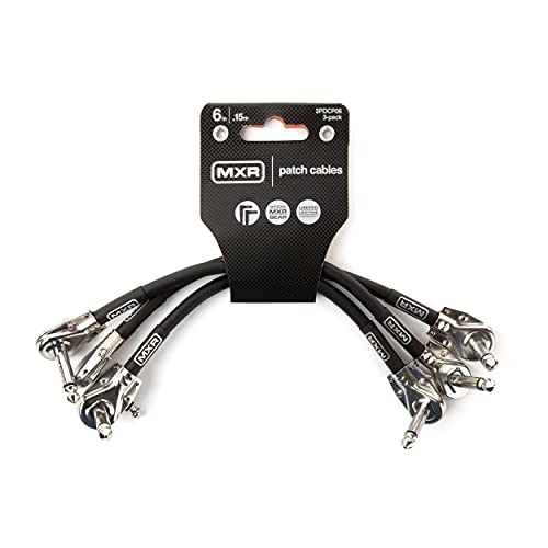 Jim Dunlop Mxr Cavo Di Patch, 6 Pollici | 15 Cm - Pacco Da 3, Angolo Retto 1/4 Di Pollice (3Pdcp06)