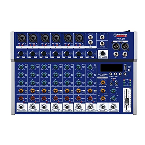 Audiodesign Mixer Audio Professionale 24 Effetti Dsp 6 Canali Alimentazione Usb