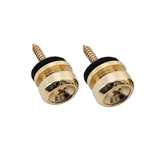 Musiclily Pro 14Mm Tipo D Attacco Tracolla In Acciaio Strap Buttons Per Chitarra Elettrica Acustica Classica Ukulele, Dorato (Set Di 2)