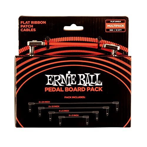 Ernie Ball, Cavo Patch Piatto A Nastro Per Pedaliera, Confezione Multipla, Colore Rosso