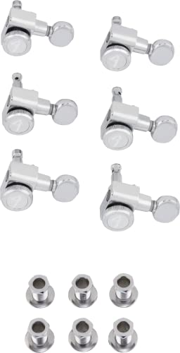 Fender® »Locking Stratocaster®/Telecaster® Tuning Machines - Vintage Buttons« Set Di Meccaniche Per Elettrica - Manopole Vintage - 18:1-6-Si. - Colore