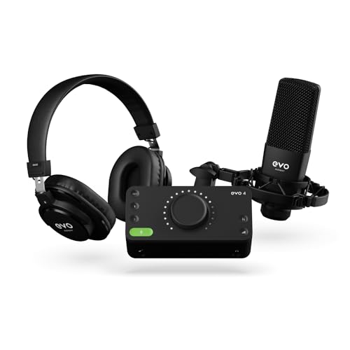 Evo Start Recording Bundle (Evo 4, Microfono A Condensatore A Membrana Di Grandi Dimensioni Sr1, Cuffie Da Studio Chiuse Sr2000, Una Spider Per Microf