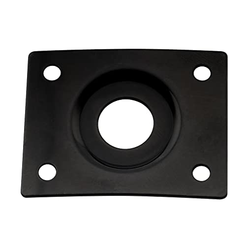 Musiclily Pro 10Mm Curvo Incasso Forma Rettangolare Piastra Ricevi Jack In Acciaio Per Chitarra Elettrica E Basso, Nero