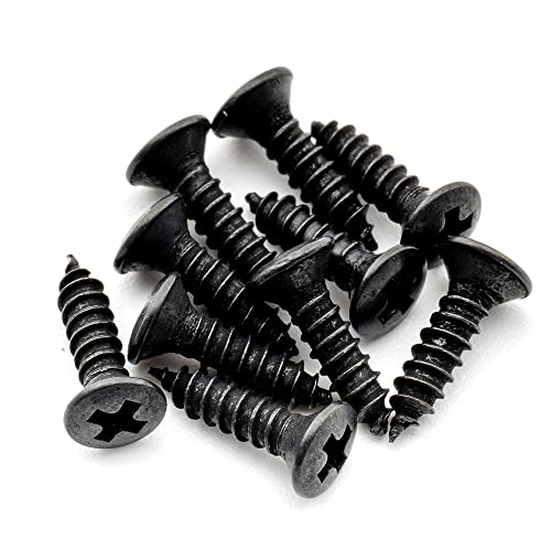 Musiclily Pro Metrica 2,5X10 Mm Viti Testa Svasata In Acciaio Per Montaggio Legno Chitarra, Nero (Set Di 10)