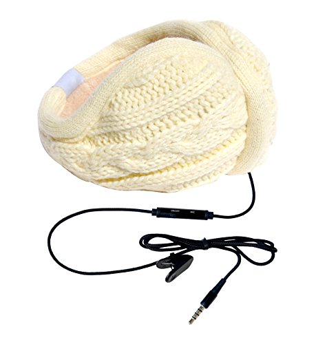 Hi-Fun Hi-Ear Paraorecchie Con Speaker Integrato - Lana Treccia Bianca