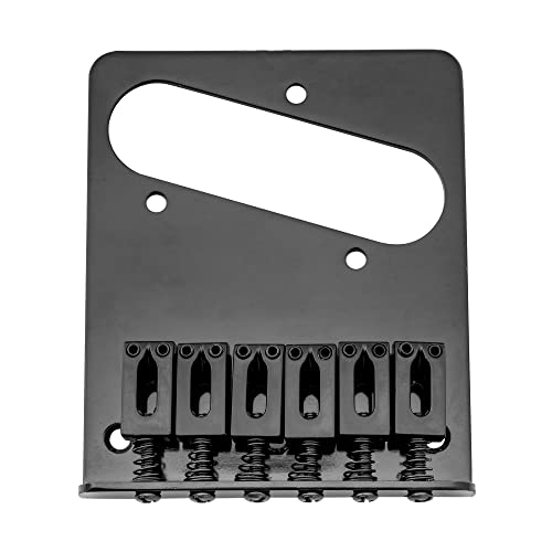 Musiclily Ponte Telecaster Fisso 6 Sellette Per Chitarra Elettrica Tipo Tele, Nero