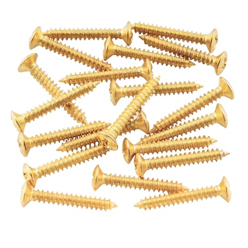 Musiclily 3X22Mm Viti A Testa Svasata Per Chitarra Ponte, Oro(20 Pezzi)