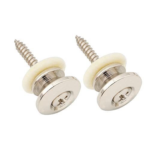 Musiclily Pro 14 Mm Acciaio Tipo G Attacco Tracolla Per Chitarra Elettrica Acustica E Basso, Nickel (Set Di 2)