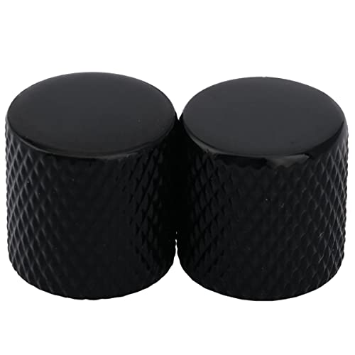 Musiclily Pro Metrica Flat Top Manopole Cilindriche In Acciaio Barrel Knobs Per Import Fender Telecaster Chitarra Elettrica/Precision Bass, Nero (Set