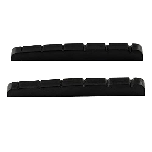 Musiclily Pro Urea Resina Plastica 43Mm Capotasto Strato Tele Con Spaziatura Fondo Piatto Nut Per Chitarra Elettrica Stratocaster/Telecaster 6 Corde,