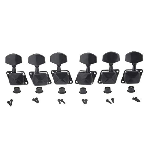 Musiclily Pro 3L+3R Semi-Closed Guitar Tuners Meccaniche Tuning Pegs Machine Heads Per Chitarra Elettrica Acustica Tipo Les Paul,Nero