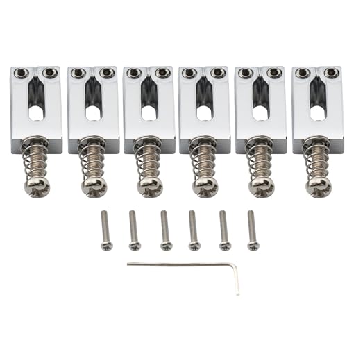Musiclily Pro 10,5Mm Moderno Sellette In Lega Zinco Per Chitarra Elettrica Tipo Strat Tele, Cromato (Set Di 6)