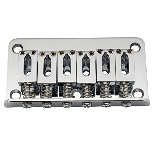 Musiclily 52,5Mm Ponte Fisso Hardtail Bridge Per Chitarra Elettrica Fender Strato Tele,Cromato