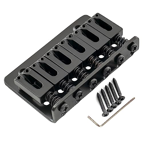 Musiclily 52,5Mm Ponte Fisso Hardtail Bridge Per Chitarra Elettrica Tipo Strato, Nero