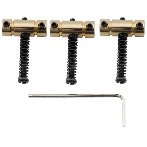 Musiclily Pro 21Mm Barrel Sellette Telecaster In Acciaio Per Chitarra Elettrica Fender Squier Tele Tipo, Dorato (Set Di 3)