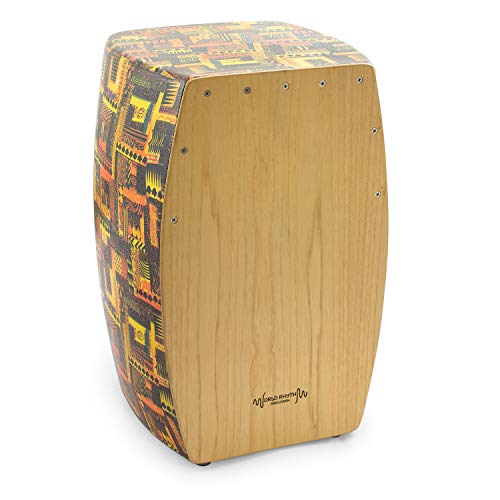 World Rhythm Caj3 Cajon Tamburo Box Cajon Full Size Con Superficie Di Gioco In Legno Naturale E Lacci Completamente Regolabili