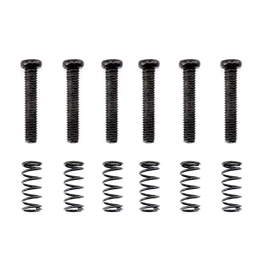 Musiclily Pro Metrica M3X16Mm Viti E Molle Intonazione Selle In Acciaio Per Ponte Tremolo Chitarra Elettrica Tipo Strato Import, Nero (Set Di 6)