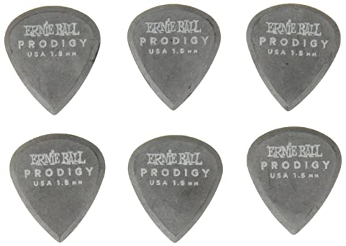 Ernie Ball, Prodigy Mini, Plettri Da 1,5 Mm, Colore Nero, Confezione Da 6