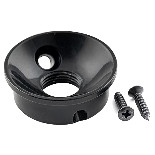 Musiclily Pro 3/8 Pollici Telecaster Piastra Ricevi Jack Plate In Acciaio Per Chitarra Elettrica Tipo Tele Usa/Messico, Nero