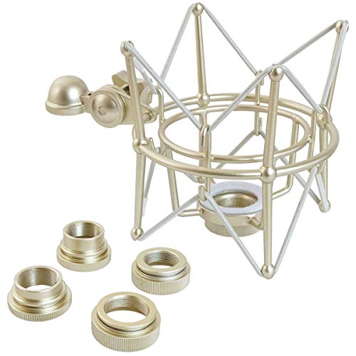 Keep Drum Ms088 Silver Microfono Del Ragno Elastico Supporto Per Microfoni Rode Nt1-A Podcaster Procaster