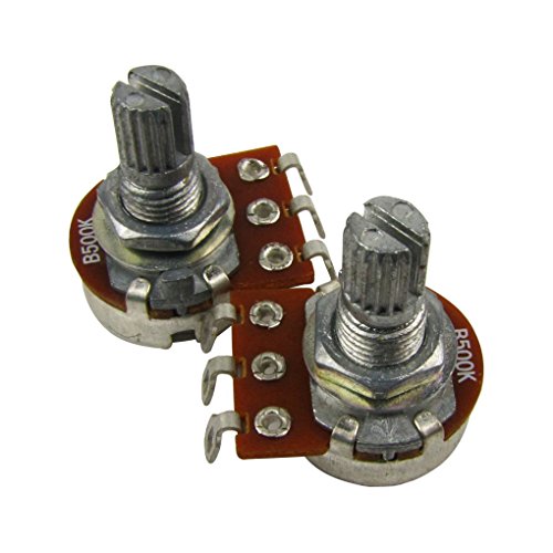 Musiclily Metrico Mini B500K Short Split Shaft Potenziometro Linear Taper Pots Per Chitarra Elettrica Basso(2 Pezzi)