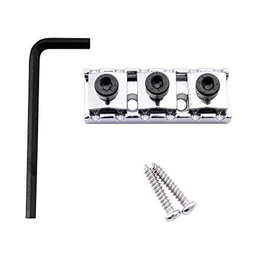 Musiclily 42Mm Capotasto Bloccacorde Locking Nut Per Chitarra Elettrica Ponte Floyd Rose, Cromato