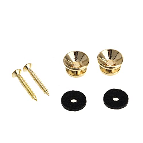 Musiclily Pro Metallo Attacchi Tracolla Strap Buttons Per Per Fender Style Chitarra Elettrica Acustica Basso, Dorato (Set Di 2)