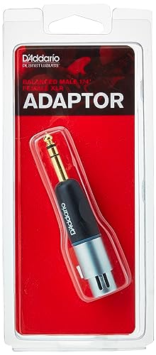 D'Addario Pw-P047Aa Adattatore Bilanciato Planet Waves, Connettore Xlr Femmina, Connettore Jack Maschio Di 6.35 Mm