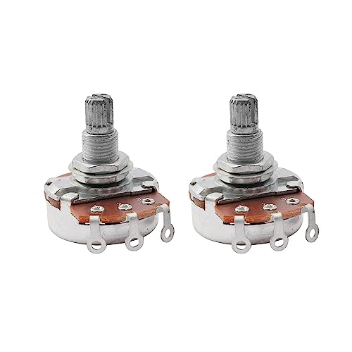 Musiclily Metrico Full Size A500K Split Shaft Potenziometro Audio Taper Pots Per Chitarra Elettrica Basso(2 Pezzi)