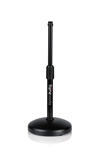 Gator Frameworks - Gfw-Mic-0501 - Stand Da Tavolo A Base Rotonda Da 6" Per Microfono C/Morsetto A Torsione