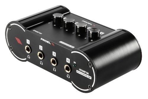 Proel Hpamp104 - Amplificatore Professionale Per Cuffia, Compatto, Ingressi ¼” Jack + Rca Stereo/Mono. - 4 X Uscite Cuffie ¼” Jack Stereo Con Controll