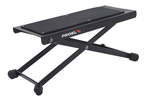 Proel Fc600 Poggiapiedi Per Chitarristi Con Altezza Ripiegabile In Cinque Posizioni, Nero Opaco