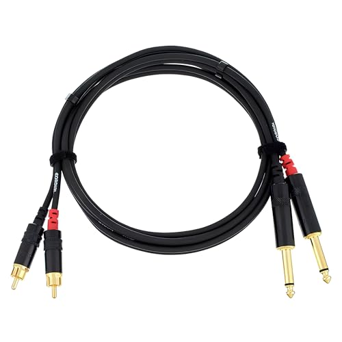 Cordial Cfu 1.5 Pc Cavo Di Interfaccia E Adattatore 2X Cinch 2X Plug 6.3Mm Nero