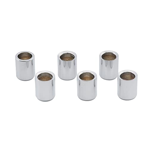Musiclily Pro 8Mm Montaggio Filo Boccole Passacorde In Acciaio String Ferrules Per Chitarra Elettrica Tipo Tele, Cromato (Set Di 6)