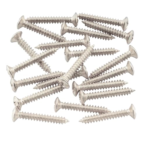 Musiclily 3X22Mm Viti A Testa Svasata Per Chitarra Ponte, Cromo(20 Pezzi)