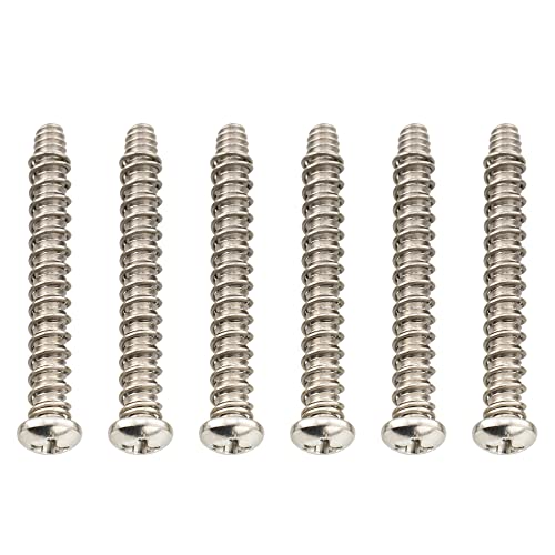 Musiclily Pro Unc#6-32X1-3/8 Pollici Acciaio Inox Viti Intonazione Sellette E Molla Set Per Ponte Chitarra Elettrica Basso American, Colore Originale(