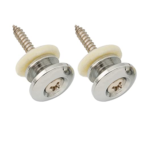 Musiclily Pro 14 Mm Acciaio Tipo G Attacco Tracolla Per Chitarra Elettrica Acustica E Basso, Cromato (Set Di 2)