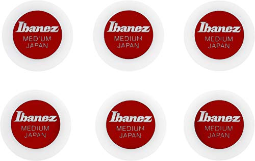 Ibanez Ppa1M-Wh Lotto Di 6 Plettri, Rotondo, 0,75 Mm, Bianco