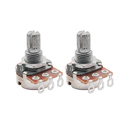 Musiclily Metrico Mini A250K Split Shaft Potenziometro Audio Taper Pots Per Chitarra Elettrica Basso(2 Pezzi)