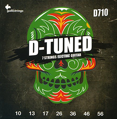 Gallistrings D710 – Tuned 7-.056 (Plain Steel E Nickel Round Wound Strings Electric Guitar/Ly7 M3.010)