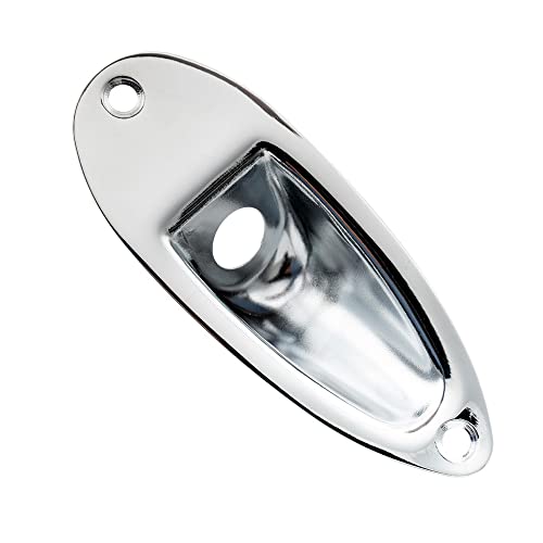 Musiclily Pro 10Mm Forma Barca Piastra Ricevi Jack In Acciaio Per Chitarra Elettrica Tipo Strato, Cromato