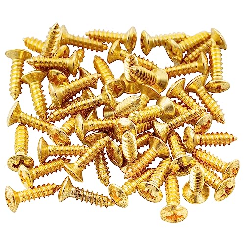 Musiclily Viti Battipenna Pickguard Screws 3X12Mm Per Chitarra Elettrica Fender Strato Tele/Basso, Dorato(50 Pezzi)