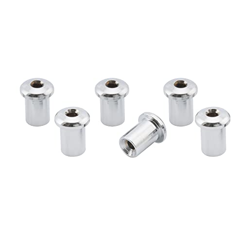 Musiclily Pro 5Mm Montaggio Top Boccole Passacorde In Acciaio String Ferrules Per Chitarra Elettrica, Cromato (Set Di 6)