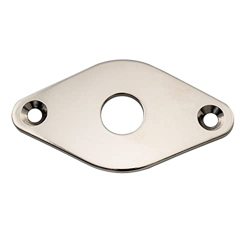 Musiclily Pro 9,6Mm Curvo Forma Diamante Piastra Ricevi Jack In Acciaio Per Chitarra Elettrica E Basso, Nickel