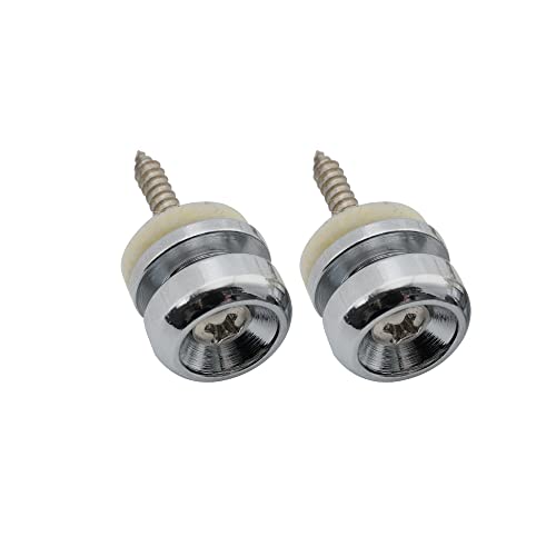 Musiclily Pro 14Mm Tipo D Attacco Tracolla In Acciaio Strap Buttons Per Chitarra Elettrica Acustica Classica Ukulele, Cromato (Set Di 2)