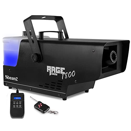 Beamz Rage 1800 Snow Macchina Per La Neve, 1800 Watt, Portata: Fino A 6 Metri, Serbatoio 3,5 Litri, Controllo Dmx Tramite 2 Canali, Staffa Di Montaggi