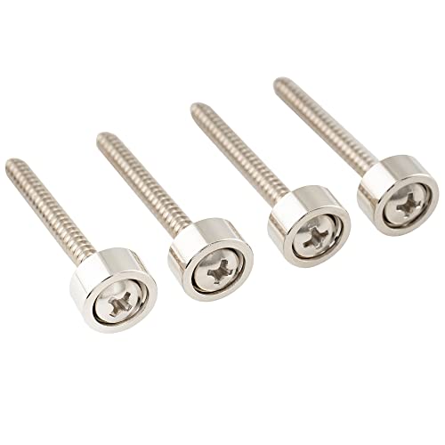 Musiclily Pro 12Mm Boccole Attacco Manico E Viti In Acciaio Per Chitarra Elettrica E Basso, Nickel(Set Di 4)