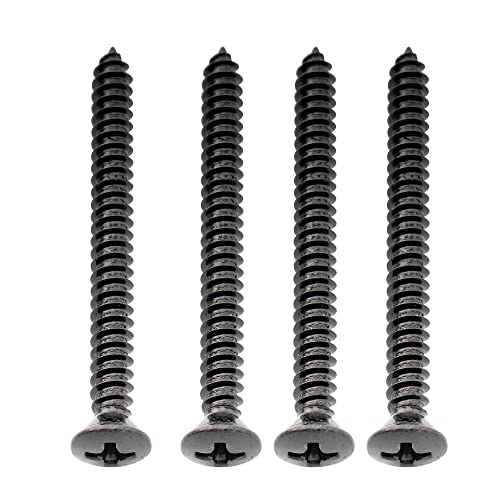 Musiclily Ultra 4X45 Mm Acciaio Inox Testa Svasata Viti Per Piastra Attacco Manico O Attacco Molle Ponte Tremolo Chitarra Elettrica E Basso, Nero (Set